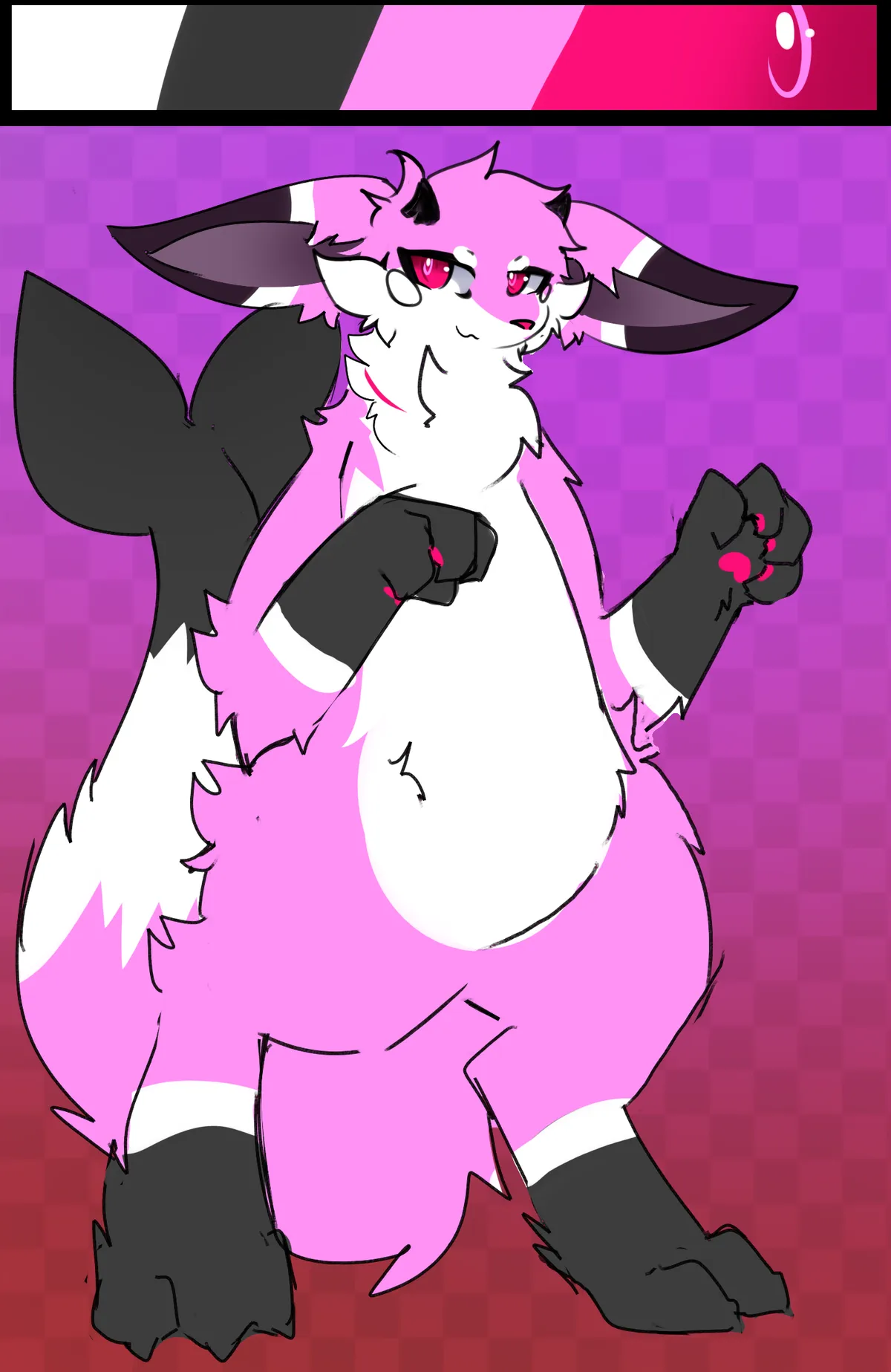 Pink fishdragon refsheet